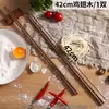 Palillos de Madera Maciza Extendidos de Doble Uso para Freír y Olla Caliente No Resbalan Fácilmente Palillos para Freír Masa Recoger Verduras Anti-quemaduras Cocina Hogar Palillos Extendidos para Servir