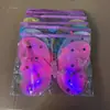 Asas de Borboleta conjunto de quatro peças fantasia de performance para menina adereços de performance asas de elfo anjo luminosas de camada dupla atacado