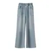 Jeans para Niñas 2026 Nuevo Estilo para Niños Mayores, Pantalones de Pierna Ancha Rectos Sueltos de Moda para Primavera/Otoño para la Escuela