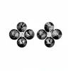 Aretes de Aguja Plateada con Incrustaciones de Circonita y Diamante, Diseño de Flor Redonda, Estilo Coreano, Aretes Únicos y de Nicho, Lujo Ligero, Sensación de Alta Gama, Venta al por Mayor