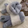 Luvas Femininas de Inverno Novas Sem Dedos Acolchoadas Peludas de Tricô para Meninas Estilo Coreano Tela Sensível ao Toque Cinco Dedos Escrita