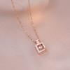 Collar para Mujer, Collar de Zirconia con Forma de Corazón a la Moda, Nicho Simple Versátil Nuevo Estilo, Elegante Collar de Acero al Titanio Joyería al por Mayor
