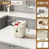 Recipiente de arroz doméstico, selado, à prova de insetos e à prova de umidade, para armazenar arroz, farinha e outros grãos na cozinha; caixa de armazenamento transparente para arroz, farinha e grãos diversos