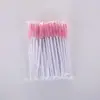 Pincel de máscara de cílios com haste sólida embalado em saco cabeça de escova espiral pincel de sobrancelha rosa arco ajustável pincel de maquiagem descartável