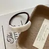 Cuerda para el Cabello Curva de Color Sólido Geométrico Etiqueta Dorada Anillo para el Cabello Elegante de Gama Alta Accesorios para el Cabello de Resina Banda Elástica Alta Banda de Goma Básica Sombrerería