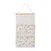 Oferta Especial Lavanda Fresca Casa Algodão e Linho Bolsa de Pendurar Decoração de Parede Três Bolsos Bolsa de Armazenamento de Miudezas 0875