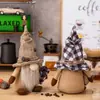 Decoración Navideña para el Hogar Muñeco de Café sin Rostro Adorno de Gnomo Sosteniendo Granos de Café Adorno de Muñeco Rudolph