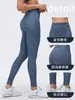 Pantalones de Yoga Retro de Mezclilla Sintética para Mujer, de Cintura Alta, Levanta Glúteos, Adelgazantes, para Ciclismo al Aire Libre y Fitness D26064