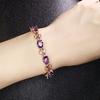 Atacado de fábrica pulseira de safira de imitação de baixo luxo trevo de quatro folhas Ametista Pulseira feminina incrustada pulseira vermelho pombo