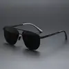Nuevas Gafas de Sol de Moda con Montura Grande Metal Doble Puente Parasol Gafas de Visión Nocturna Montando Cachorros Guapo Polarizadas Gafas de Sol para Hombres al Conducir