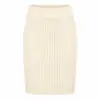 Saia de tricô cintura alta com fenda em estoque transfronteiriça para mulheres, vestido de tricô slim fit outono e inverno, saia de tricô cor sólida