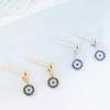 Pendientes de plata de ley 925 con diamantes de ojo de diablo para mujer, elegantes y combinables, de estilo coreano.