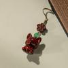 Chaveiro de raposa pequeno e fofo de sândalo para carro, pingente de flor de pessegueiro para casamento, corrente de madeira para celular, pingente de pendrive, cordão para pingente de mochila