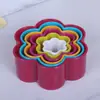 Molde de plástico para galletas 3D tridimensional juego de cinco piezas de color juego de seis piezas de molde para galletas Árbol de Navidad Corazón Redondo Ciruela Cuadrado