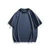 Camiseta Rumeng Verão Sorona Fresca Básica Versátil Cor Sólida Manga Curta para Homens, Casual Solta Minimalista Branca Pura Meia-Manga