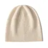 Novos Chapéus 100% Lã Pura para Outono e Inverno para Homens e Mulheres, Chapéus Quentes de Tricô com Borda Enrolada e Pelo para o Frio, Estilo Casual Cos de Outono e Inverno
