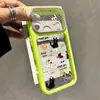 Capa céu estrelado bicolor adequada para Apple 17PRO, capa protetora anti-queda de iPhone18 com desenho animado de graffiti de gato e cachorro