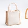 Wuyin mesmo em estoque bolsa de linho atacado diy em branco retro lona de linho juta sacola tote sacola de compras tote