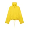 Al por mayor Otoño 2026 Nuevo Estilo Europeo y Americano Chaqueta Bomber Amarilla para Mujer con Cuello Alto 7359