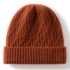 Otoño e Invierno Nuevo Gorro de Cashmere Trenzado para Mujer Gorro de Punto Cálido para Exteriores Gorro de Lana Engrosado Gorro de Punto Versátil