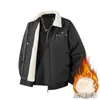 Chaqueta de Invierno Juvenil para Hombre Enbu con Cuello Solapa Estilo Hong Kong, Chaqueta de Algodón Versátil Casual de Marca Moderna para Hombre con Forro de Polar para Exteriores