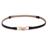 Nuevo Cinturón de Estilo Coreano para Mujer Piel de Vaca Simple Hebilla Autoadjustable Cinturón Delgado Vestido de Mujer Cinturón de Piel de Vaca