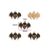 Accesorios para Joyería de Aleación con Goteo de Aceite DIY Colgantes de Mariposa Oscura Murciélago Pendientes Pendientes Pulsera Colgante W508