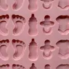 Botella para Pie Qq Azúcar Molde de Silicona para Chocolate Tema de Bebé Dulces Blandos Gelatina Herramientas para Dulces Hechos a Mano DIY