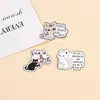 Broche de Gato de Dibujos Animados Español Gato Negro Durmiendo Gato Atigrado Enojado Gato Blanco Lema Español Insignia Decorativa Linda de Metal