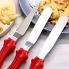 Raspador de crema de acero inoxidable juego de 3 piezas con mango de plástico espátula para pastel de acero inoxidable espátula para hornear multiusos para pastel