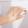 Colgante Sencillo con Cierre de Ojo de Gato 2023 Nueva Moda Cadena para Clavícula Baño de Oro Real Collar de Lujo Ligero de Alta Gama para Mujer