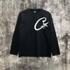 Camisetas Casuales Sueltas de Manga Larga Raglán con Bloques de Color Estampado de Letras Alcatraz para Hombre y Mujer Marca de Moda al por Mayor Transfronteriza