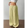 Moda Feminina Europeia e Americana Transfronteiriça 2026 Nova Primavera e Verão Calça Reta Solta Lisa com Cordão Texturizado