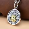 Prata Esterlina S925 Vintage Zakilam Bodhicitta Deus Amarelo da Riqueza Pingente Corrente de Dinheiro Masculino e Feminino Coleção Conjunto Personalizado