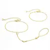 Corrente de Dedo Cruz Dourada Transfronteiriça AliExpress Pulseira Estilo Minimalista Moderno, Elegante, Gentil, Fashion