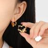 Aretes de Mariposa Amor Simple Elegantes Nicho Estilo Coreano Ins Moda para Mujer Distintivos Aretes de Acero al Titanio Chapados en Oro con Forma de Corazón
