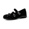 Sapatos de salto escondido de 4 cm estilo Grape Mom para mulheres, sapatilhas com laço e nariz de porco, sapatos Mary Jane com tira cruzada