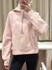 Sudadera de cuello medio estilo casual para mujer, otoño e invierno, nueva, casual, con forro polar, top tipo jersey, chaqueta corta con media cremallera