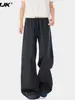 Pantalones casuales rectos de retazos a cuadros retro americano 2026 para hombres y mujeres, pantalones largos versátiles holgados de pierna ancha