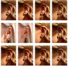 1 Par de Aretes Nuevos Estilo Coreano Ins con Aros Completos de Diamante, Versátiles para el Trabajo, Elegantes Aretes Chapados en Oro, Suministro de Joyería