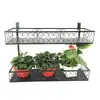 Suporte de Flores de Ferro com Guarda-Corpo de Camada Dupla Prateleira de Plantas para Varanda Cabide Quadrado Suspenso Suporte para Vasos de Suculentas de Peitoril de Janela Suspenso