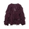 Exportación Transfronteriza de Aliexpress Ropa Europea y Americana 2025 Primavera Nuevo Estilo Simple Multicolor Camisa de Gasa Decorativa en Capas