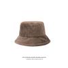 Chapéu Bucket de Pele de Coelho Sintética Vintage para Mulheres Outono e Inverno Doce Fofo Pelúcia Estilo Coreano Versátil Chapéu de Pescador Quente Espessado Chapéu de Balde
