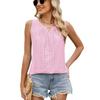 Amazon Europa e Estados Unidos comércio exterior transfronteiriço 2025 primavera e verão novo gola redonda oco plissado colete sem mangas camiseta top feminino