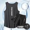 Ropa de Gimnasio para Hombre, Set de Chaleco Deportivo de Secado Rápido para Correr por la Mañana, Shorts de Baloncesto, Ropa Holgada de Entrenamiento para Atletismo, Secado Rápido