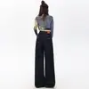 Calça Jeans Original Colorida Não Desbota de Perna Larga com Efeito de Caimento Solto Jeans de Perna Reta para Mulheres