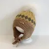Gorros de Punto para Mujer, Gorros para Niños, Elegantes Gorros de Lana Tejida para Niños de Otoño e Invierno, Gorros de Forro Polar para Niñas que Cubren las Orejas