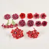 Conjunto Quatro Flores Artificiais Terno Rosa Flor Falsa Flor de Seda Adorno de Cabeça Antigo Grampo de Cabelo DIY Flor Decoração de Bolsa de Dor
