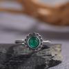 Plata esterlina S925 ágata natural roja verde amatista azul marino color tesoro anillo de plata baotai patrón de estilo étnico nuevo