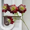 Vermelho vinho popular material de flor de simulação Eucalipto Hortênsia palma vermelha rosa vermelha com salão de casamento estrada atacado